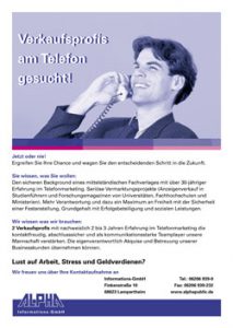 Stellenanzeige